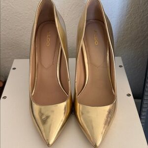 Aldo Shiny Gold Women's Heels